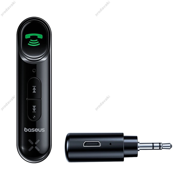 Автомобільний Bluetooth адаптер Baseus AUX MP3 WAV авто магнітоли BSBA-02 Black