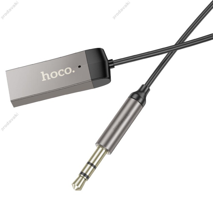 Автомобільний Bluetooth адаптер Hoco E78 Benefit car AUX BT receiver with cable BT5.3 1.2m Black
