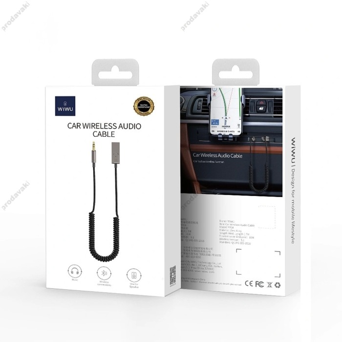 Автомобільний Bluetooth адаптер WiWU YP04 USB to AUX (BT) Black