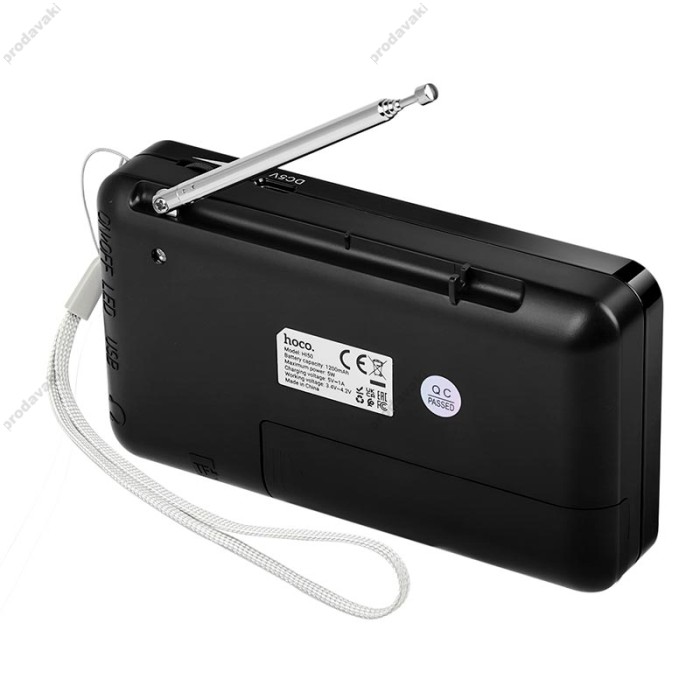 Портативний радіоприймач HOCO HI50 Portable radio AM/FM USB/TF/BT5.3 5W Black