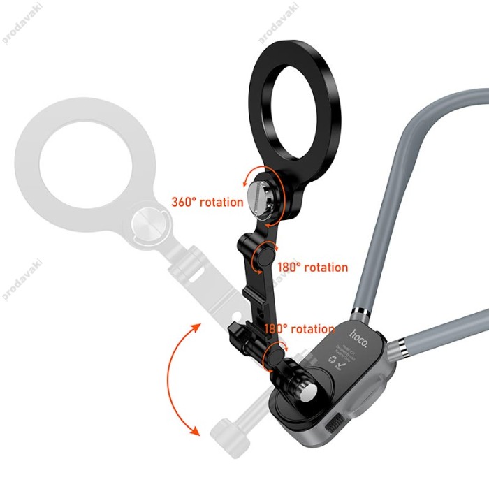 Тримач на шию HOCO K31 Campo magnetic neck-hanging holder 4.5-7" Black-grey