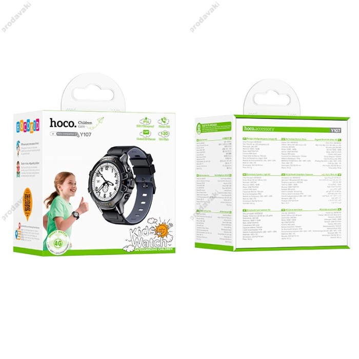 Дитячий смарт-годинник HOCO Y107 4G Call WiFi/GPS/LBS positionning Black