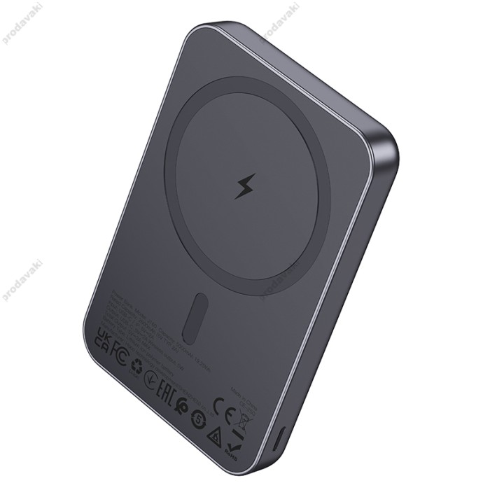 Повербанк портативний акумулятор Power bank Hoco J160 magnetic 5000 mAh Metal Gray