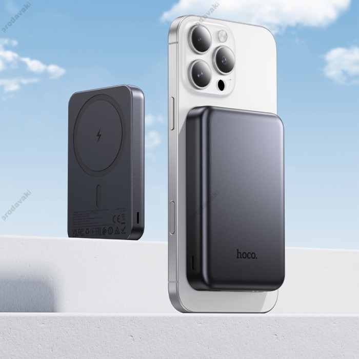 Повербанк портативний акумулятор Power bank Hoco J160 magnetic 5000 mAh Metal Gray