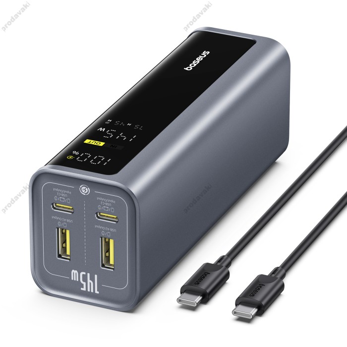 Повербанк портативний акумулятор Power bank Baseus EnerGeek GP12 20800 mAh 145W Grey P10082109813-00