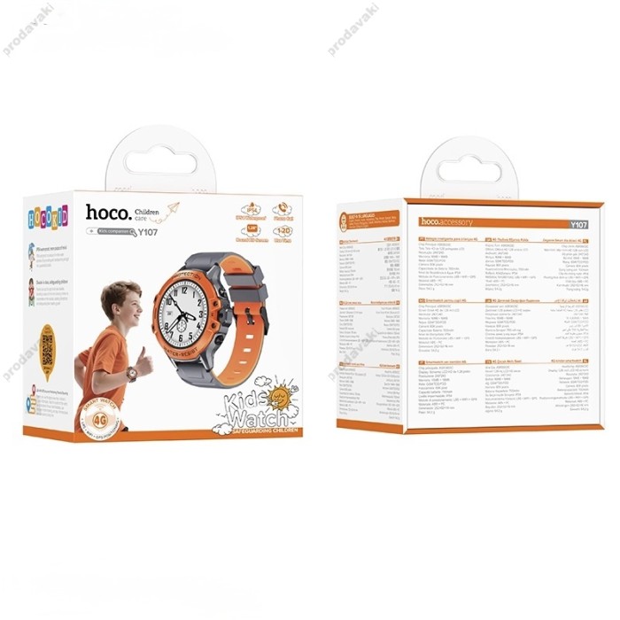 Дитячий смарт-годинник HOCO Y107 4G Call WiFi/GPS/LBS positionning Orange