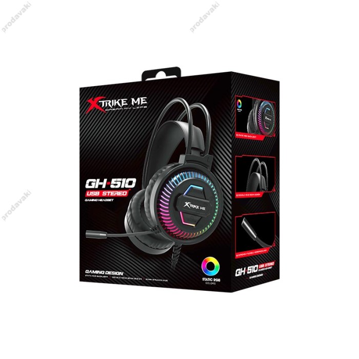 Дротові навушники XTRIKE ME GH-510S Cwired headset RGB Black