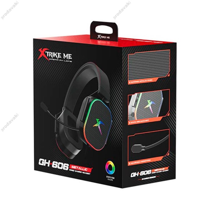 Дротові навушники XTRIKE ME GH-606 wired headset RGB Black