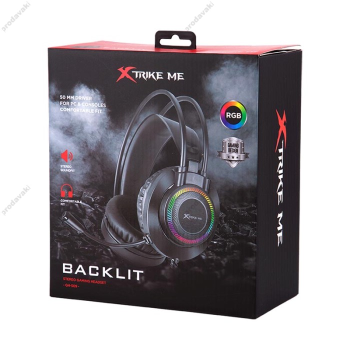 Дротові навушники XTRIKE ME GH-509 Gaming Backlight headset RGB Black