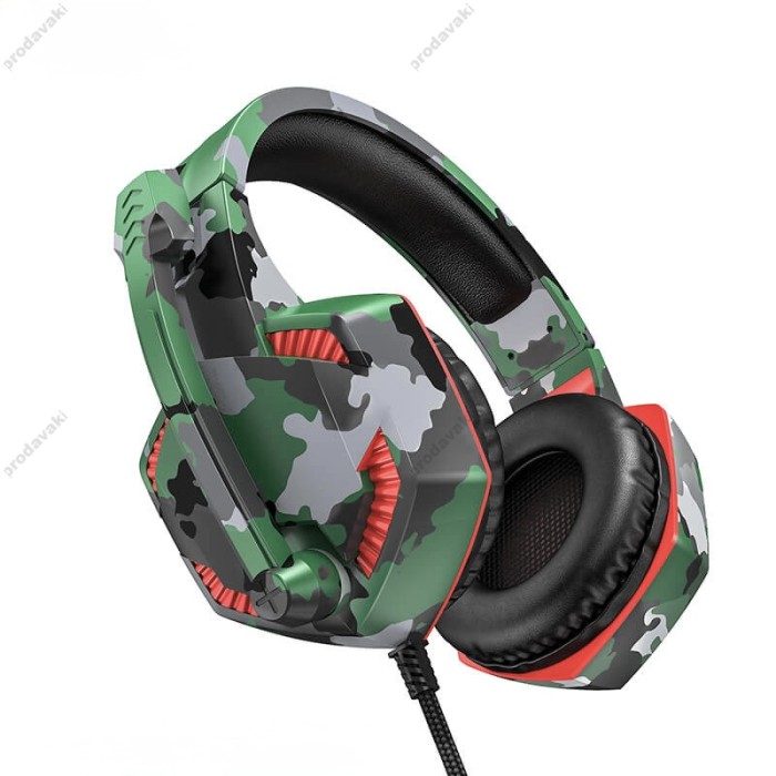 Дротові навушники HOCO ESD08 Gaming LED Headphones Hi-Res Camouflage-Green