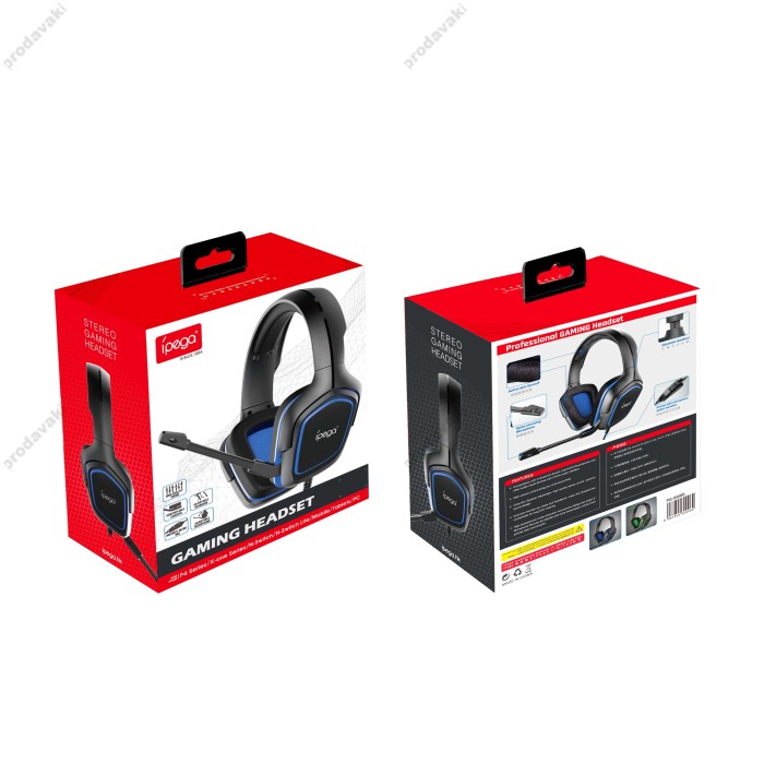 Дротові навушники iPega PG-R006B Gaming Noice Reduction 3.5mm Black-blue