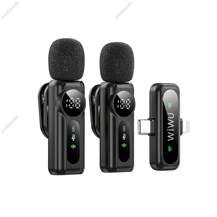 Бездротовий мікрофон для телефону Wiwu Wi-WM007 Type-C - Lightning  з кейсом заряджання