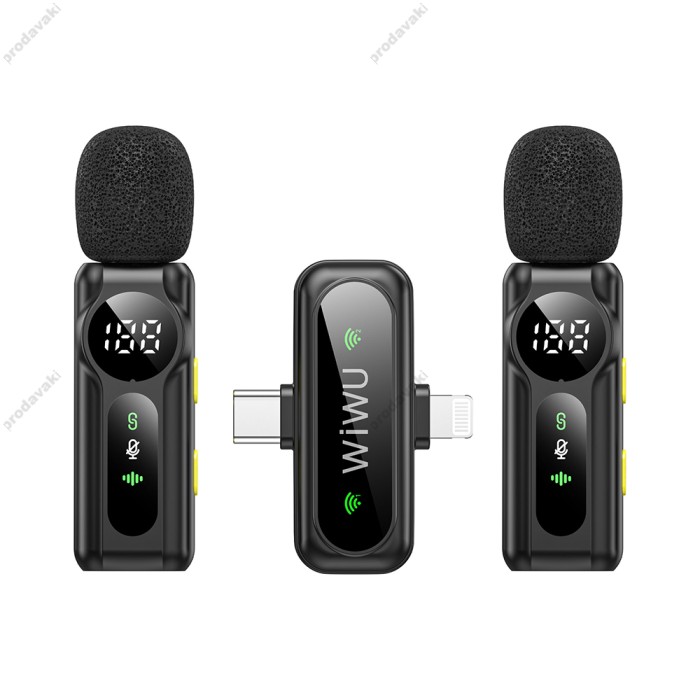 Бездротовий мікрофон для телефону Wiwu Wi-WM007 Type-C - Lightning  з кейсом заряджання