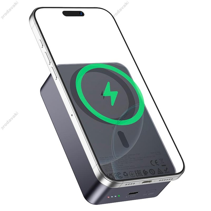 Повербанк портативний акумулятор Power bank Hoco J160B MagSafe magnetic PD 20W 20000 mAh Grey