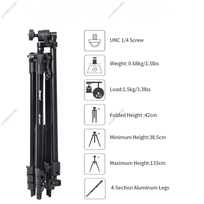 Штатив-трипод Tripod Stand Multifunctional Jmary KP-2207 ¼ 1.33m