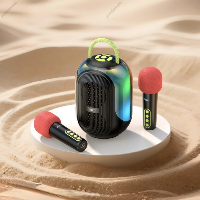 Портативна колонка Bluetooth HOCO DS68 Cool RGB BT speaker with 2 microphones 10W Black