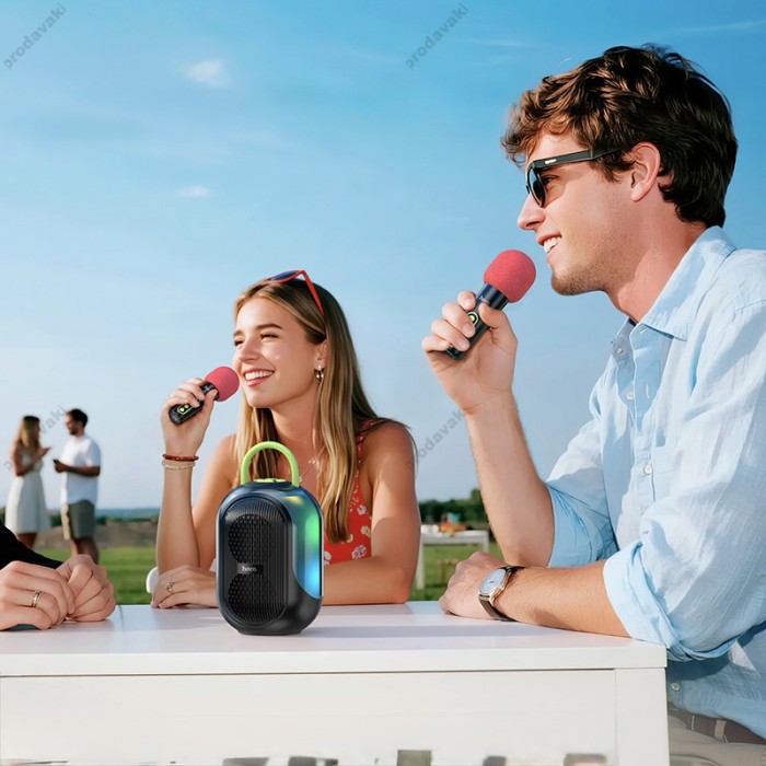Портативна колонка Bluetooth HOCO DS68 Cool RGB BT speaker with 2 microphones 10W Black
