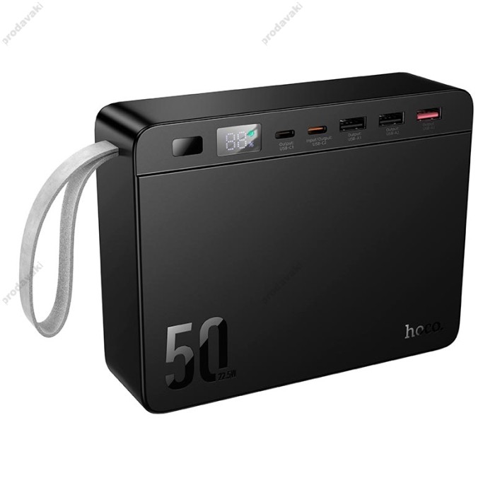 Повербанк портативний акумулятор Power bank Hoco J166 Carretera 22.5W 50000 mAh Black