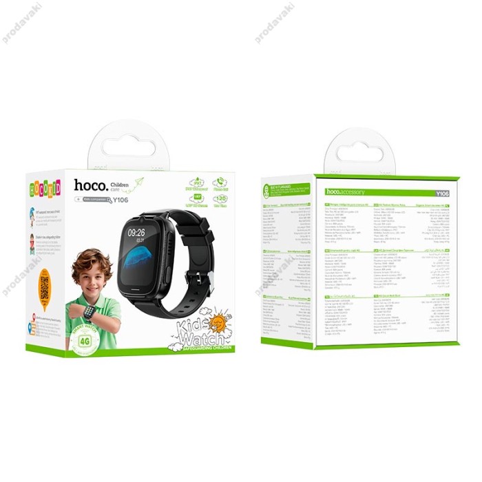 Дитячий смарт-годинник HOCO Y106 4G Call WiFi positionning children phone watch Black