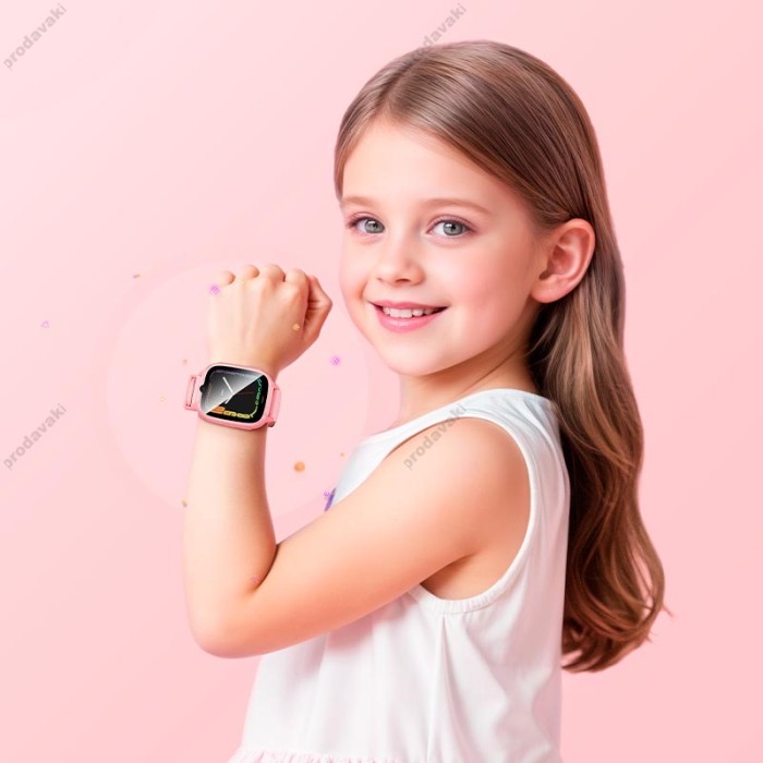 Дитячий смарт-годинник HOCO Y106 4G Call WiFi positionning children phone watch Pink