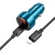 Автомобільний зарядний пристрій HOCO Z50 Leader Type-C to Lightning 3A 48W Sapphire-Blue