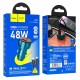 Автомобільний зарядний пристрій HOCO Z50 Leader Type-C to Lightning 3A 48W Sapphire-Blue