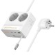 Подовжувач мережі фільтр HOCO AC28 Descanso 2-socket PD with telescopic 2500W 2m White