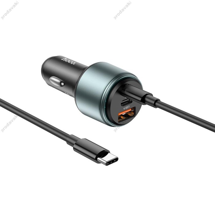 Автомобільний зарядний пристрій HOCO NZ9 Galloper three-port Type-C cable 5A 95W Black