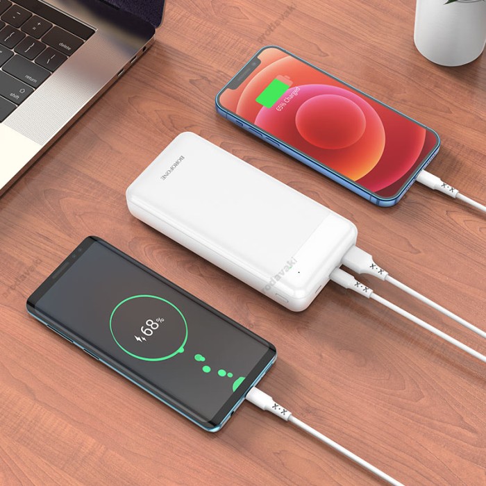 Повербанк портативний акумулятор Power Bank Borofone BJ19A з екраном PD 20W 20000 mAh White