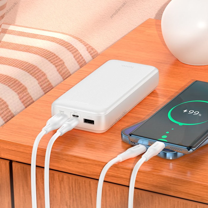 Повербанк портативний акумулятор Power Bank Hoco J111A Smart charge 20000 mAh White
