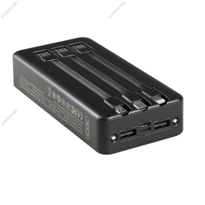 Повербанк портативний акумулятор Power bank XO PR163 20000 mAh Black