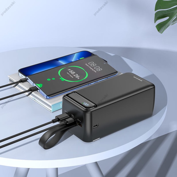 Повербанк портативний акумулятор Power bank Borofone BJ14D Course 22.5W+PD20W 50000 mAh Black