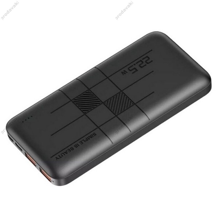 Повербанк портативний акумулятор Power bank XO PR187 Fast charge 22.5W 10000 mAh Black