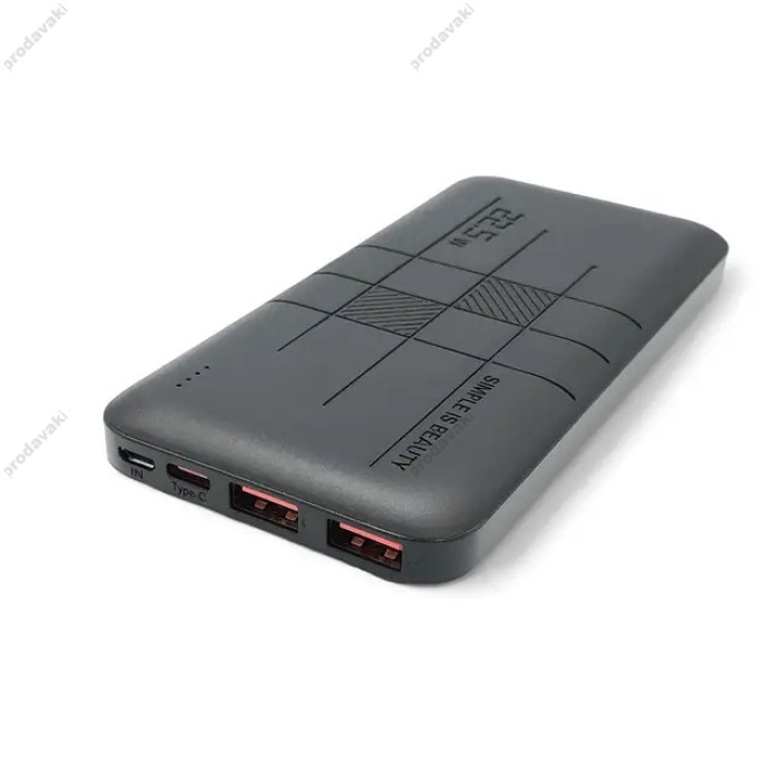 Повербанк портативний акумулятор Power bank XO PR187 Fast charge 22.5W 10000 mAh Black
