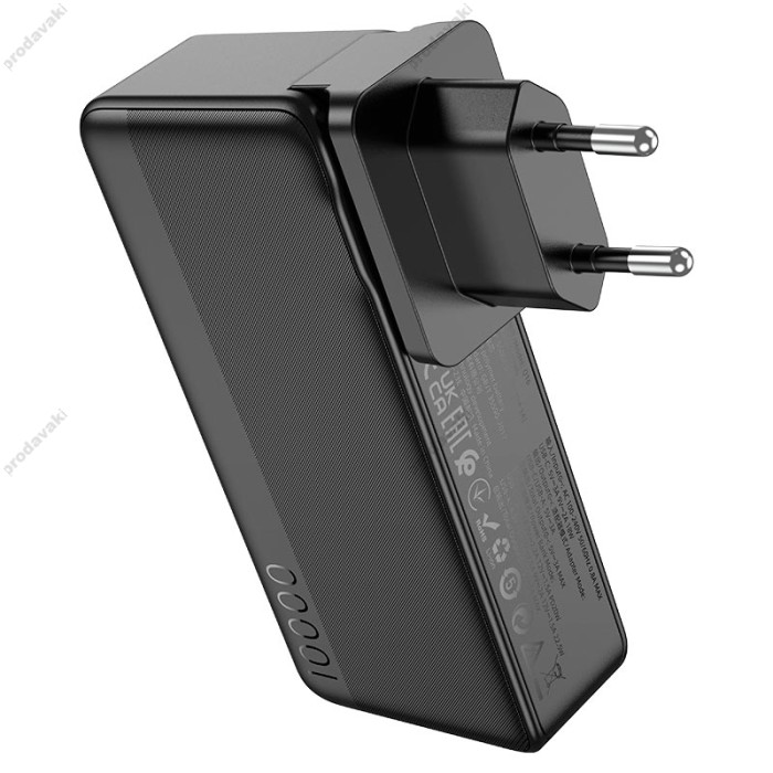 Повербанк портативний акумулятор Power bank Hoco Q16 Friendly US/EU 22.5W 10000 mAh Black
