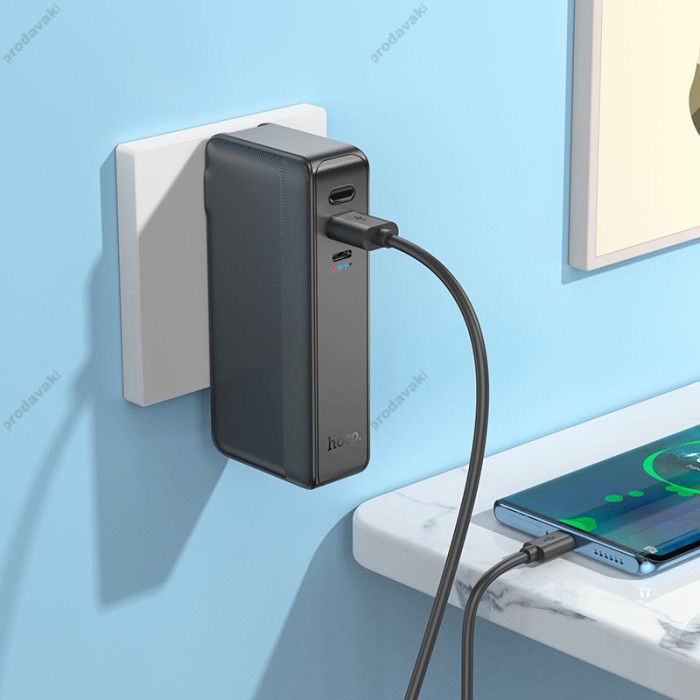 Повербанк портативний акумулятор Power bank Hoco Q16 Friendly US/EU 22.5W 10000 mAh Black