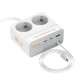 Подовжувач мережі фільтр HOCO AC28 Descanso 2-socket PD with telescopic 2500W 2m White