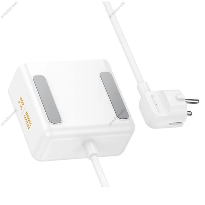 Подовжувач мережі фільтр HOCO AC28 Descanso 2-socket PD with telescopic 2500W 2m White