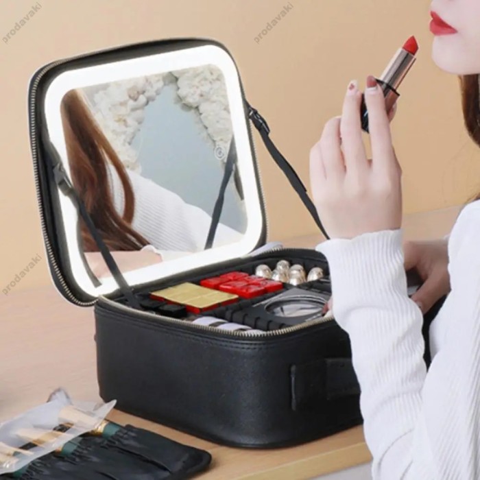 Дзеркало з LED підсвічуванням CH Cosmetic bag Black