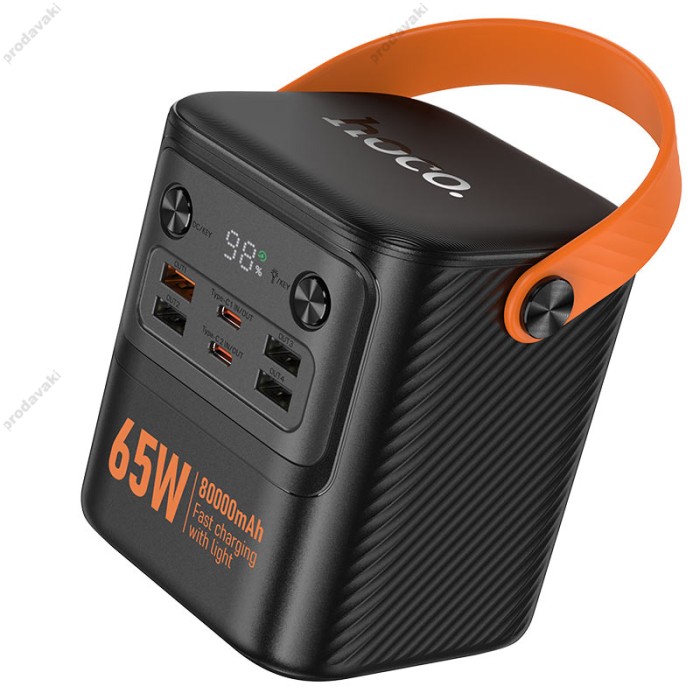 Повербанк портативний акумулятор Power bank Hoco J152 Pro Tough PD65W 80000 mAh Black