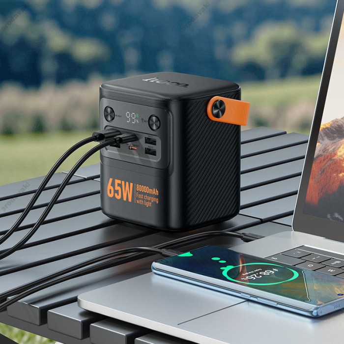 Повербанк портативний акумулятор Power bank Hoco J152 Pro Tough PD65W 80000 mAh Black