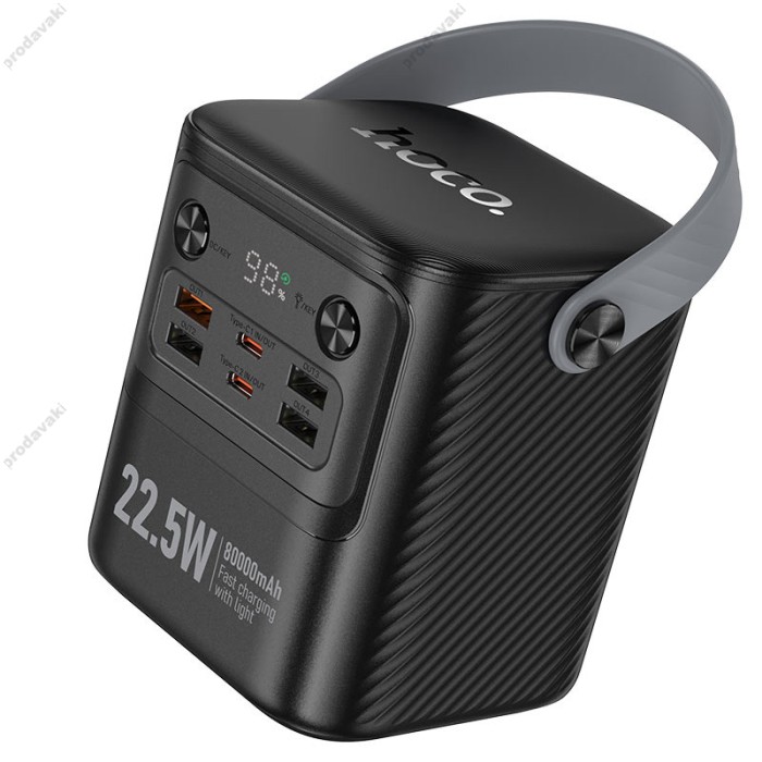 Повербанк портативний акумулятор Power bank Hoco J152 Tough 22.5W+PD20W 80000 mAh Black