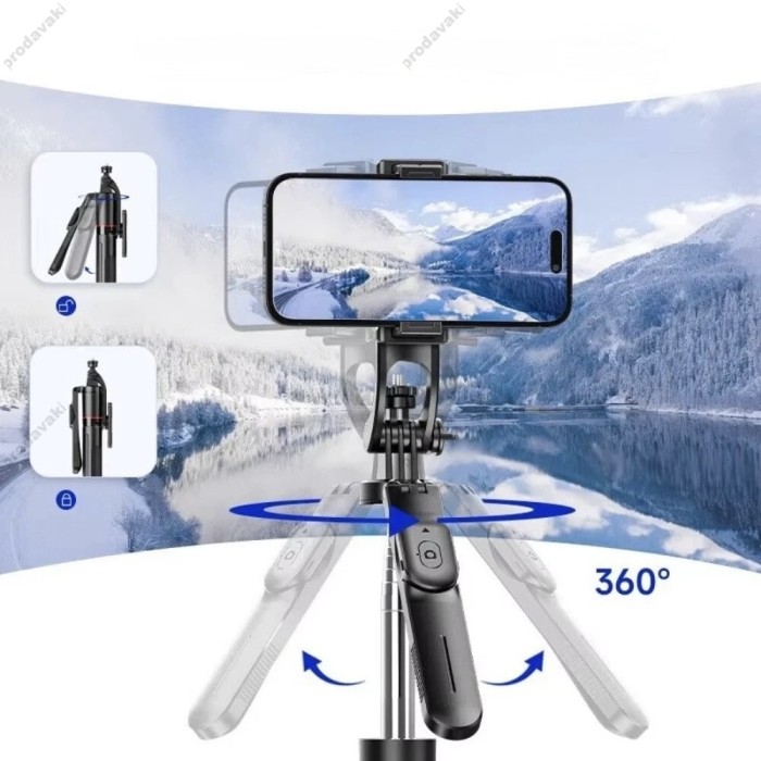 Монопод-трипод CH F16 Balanced and stable shooting multifunctional metal tripod selfie stick 1.73m Black