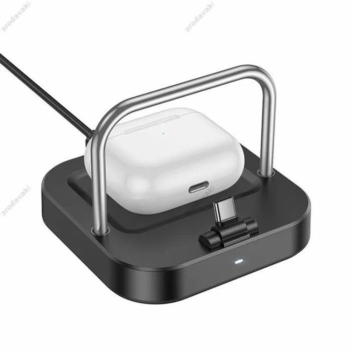 Бездротовий зарядний пристрій Hoco CQ16B Astute 2-in-1 desktop charger Black
