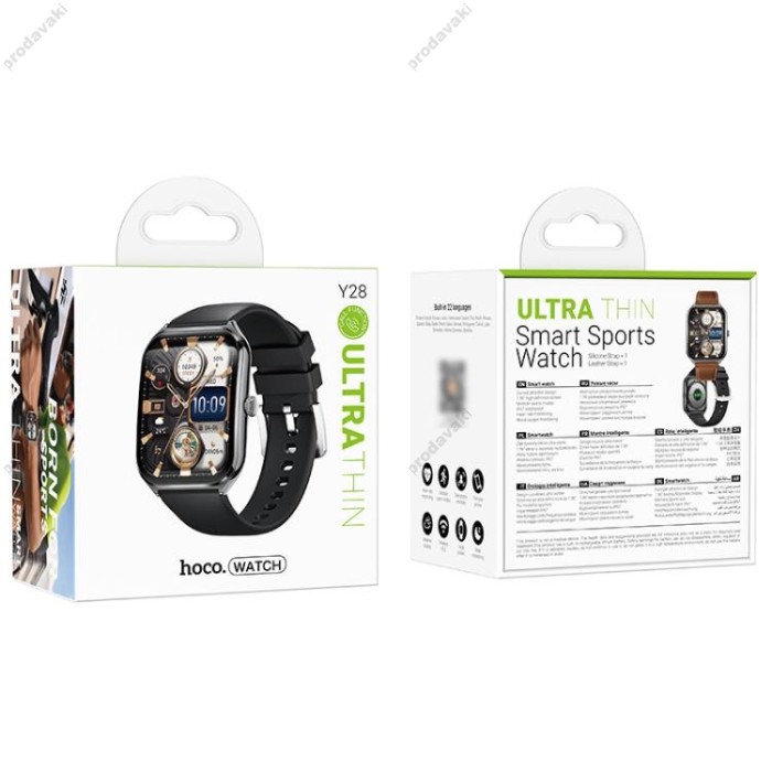 Смарт-годинник Smart HOCO Y28 AMOLED Smart sports watch (call version) Black