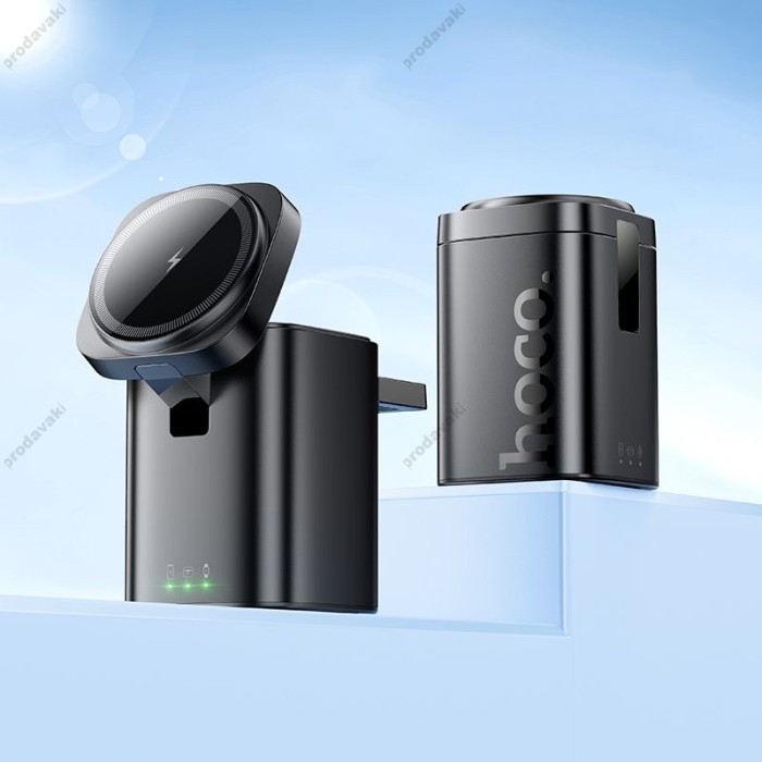 Бездротовий зарядний пристрій Hoco CQ20 Clever 3-in-1 desktop wireless fast charger Black