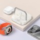Бездротовий зарядний пристрій Hoco CQ16A Astute 3-in-1 desktop + watch charger Milky White