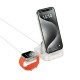 Бездротовий зарядний пристрій Hoco CQ16A Astute 3-in-1 desktop + watch charger Milky White