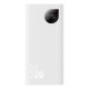 Повербанк портативний акумулятор Power bank Baseus Adaman2 Digital 30W 10000 mAh White PPAD040002