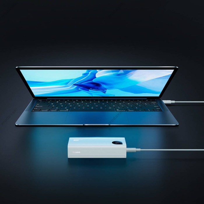Повербанк портативний акумулятор Power bank Baseus Adaman2 Digital 30W 10000 mAh White PPAD040002